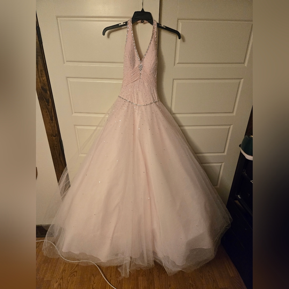 Morilee by Madeline Gardner Blush Tulle Ballgown | Prom Formal 0–2 - Picture 4 of 15